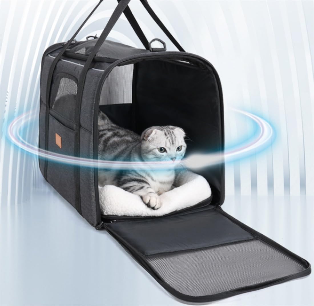 Bolsa de Viaje para Mascotas, Transportín Para Mascotas, Jaula Para Gatos Al Aire Libre, Mochila Expandible Para Viajar, Mochila De Malla, Mochila Transparente Grande, Transportador Para Gatos Viajes