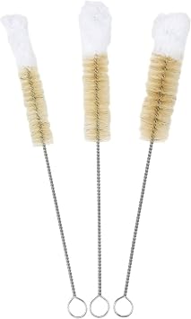 HOME-X Soft-Tip Cleaning Brush Set, Soft Scrub Brush with Long Handle, Handy Crevice-Cleaning Tool, Glassware-Cleaning Brush, Set of 3