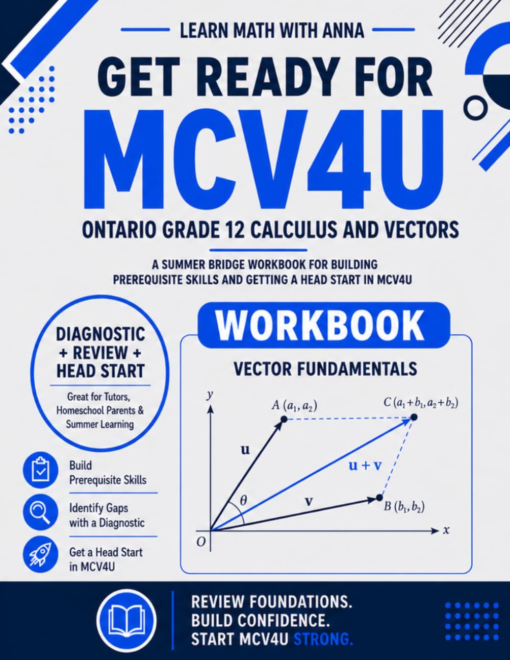 Get Ready for Ontario Grade 12 Calculus and Vectors (MCV4U): A Summer Bridge Workbook: For Building Prerequisite Skills and Getting a Head Start in Math Class (Get Ready for Ontario Math Class)