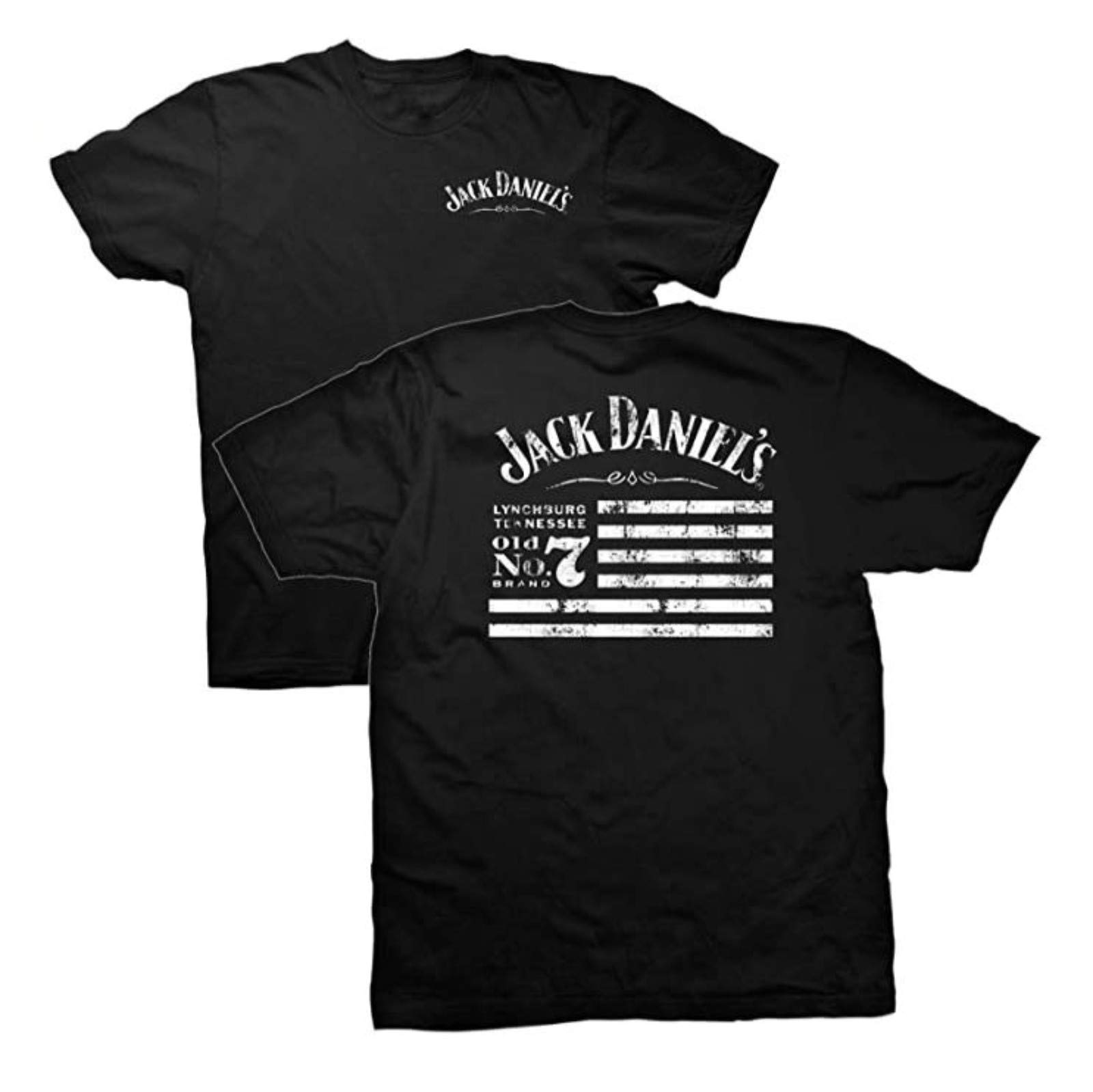 Jack Daniel's Tennessee Whiskey Old No.7 Brand Flag Front and Back T-Shirt