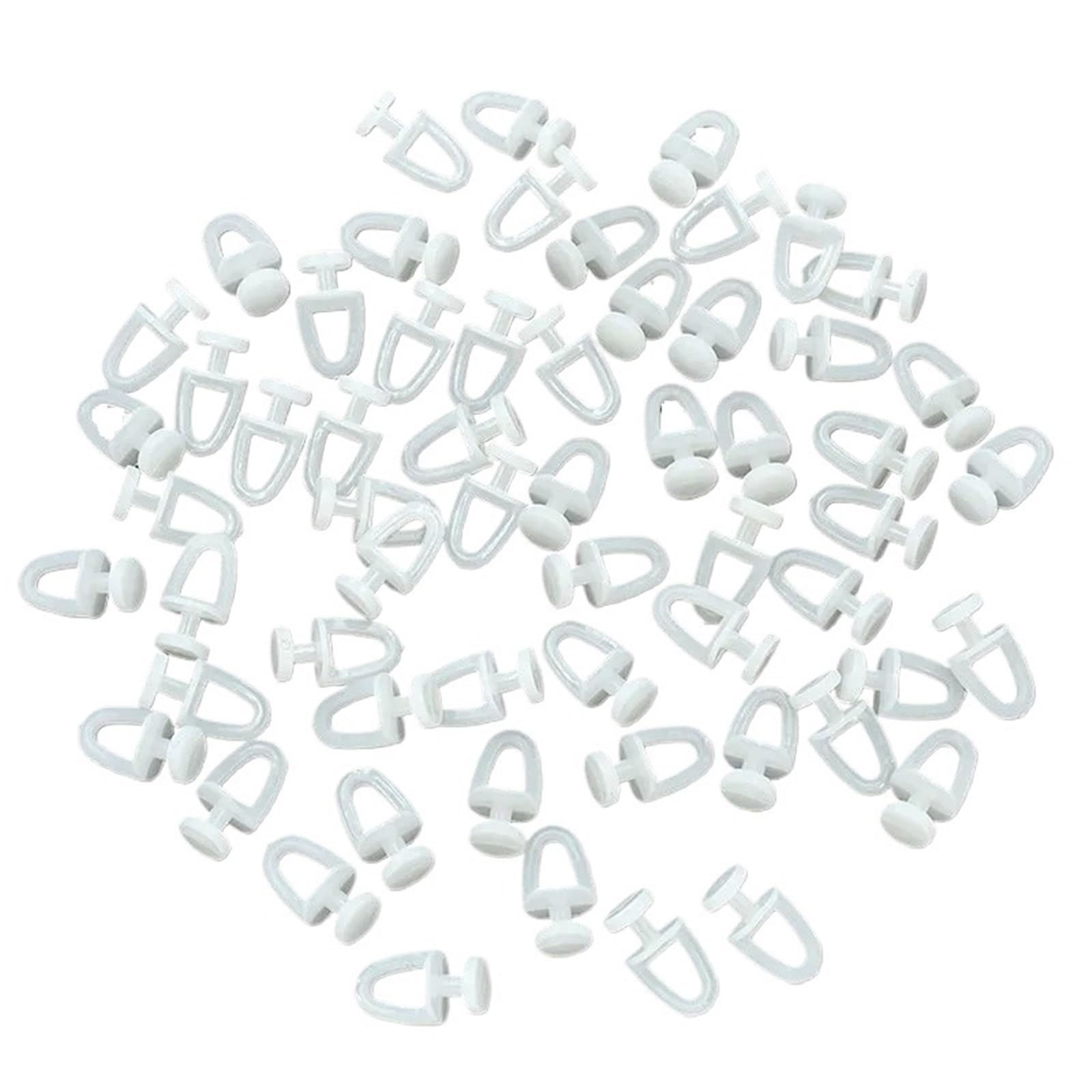 Curtain Track Glider Rollers 60pcs Plastic Rail Curtain Hook Rollers Tracks Accessories for Shower Curtain