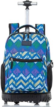 kids backpack luggage school bag backpack elementary school bag with wheels for teen school casual polyester waterproof lightweight bookbag for middle school girls boys students Bookbag ColorBlue,Size32x21x46cm