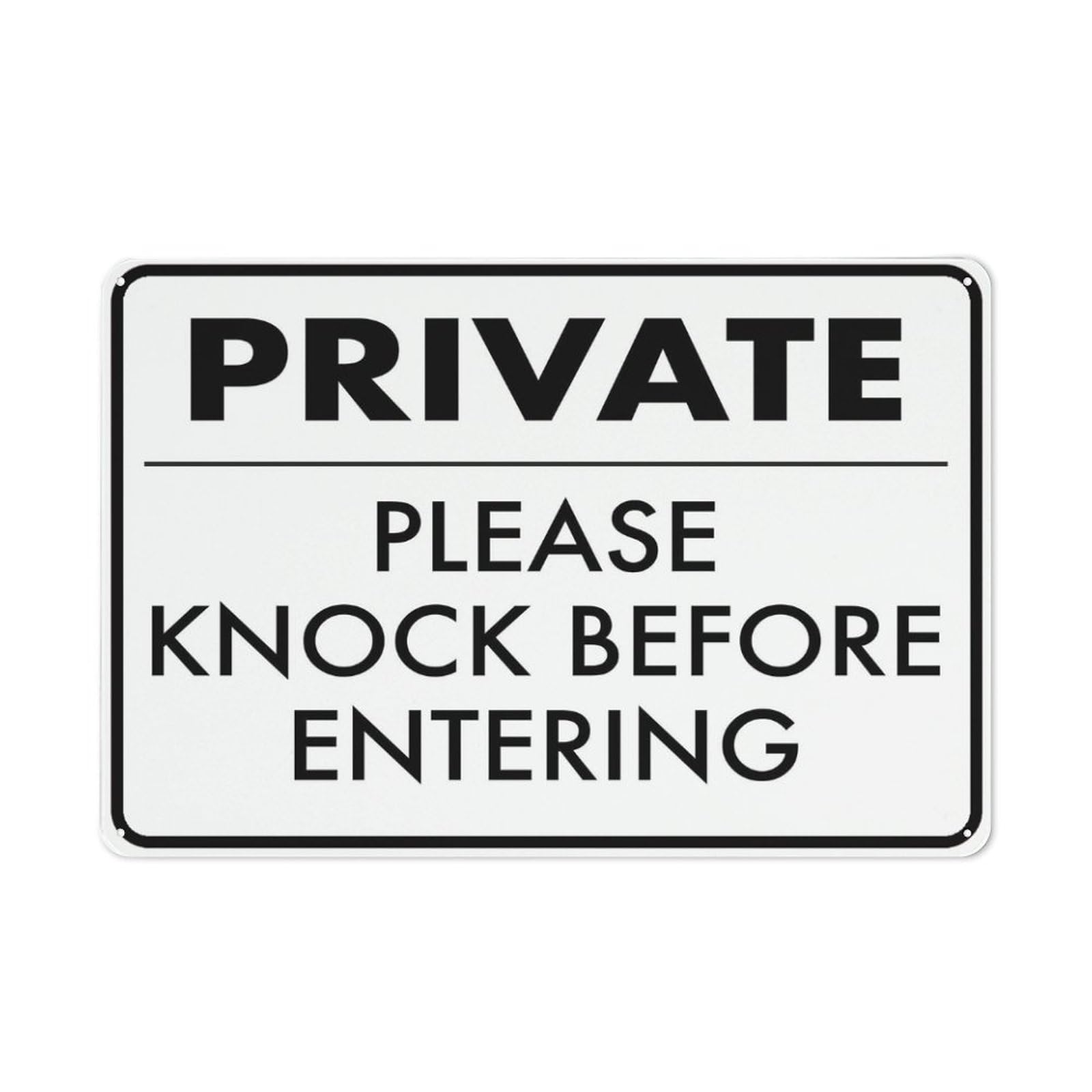 Private Please Knock Before Entering Sign 8X12 Inch Rust Free Aluminum Easy To Read & Sturdy Keep Out Outdoor Metal Signs For Home Farm Yard