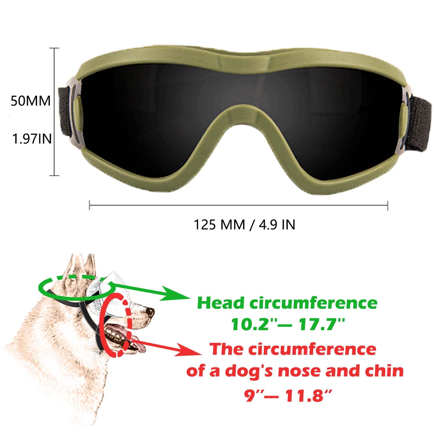 Medium Dog Sunglasses with Adjustable Strap UV Protection, Winproof Puppy Sunglasses - Image 3