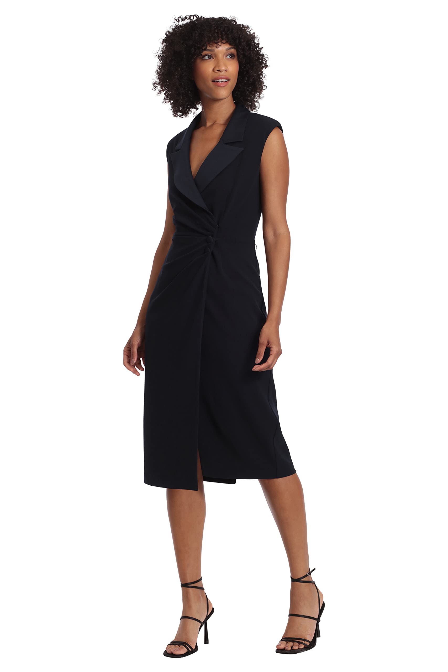 Maggy London Womens Tuxedo Blazer Wrap Dress