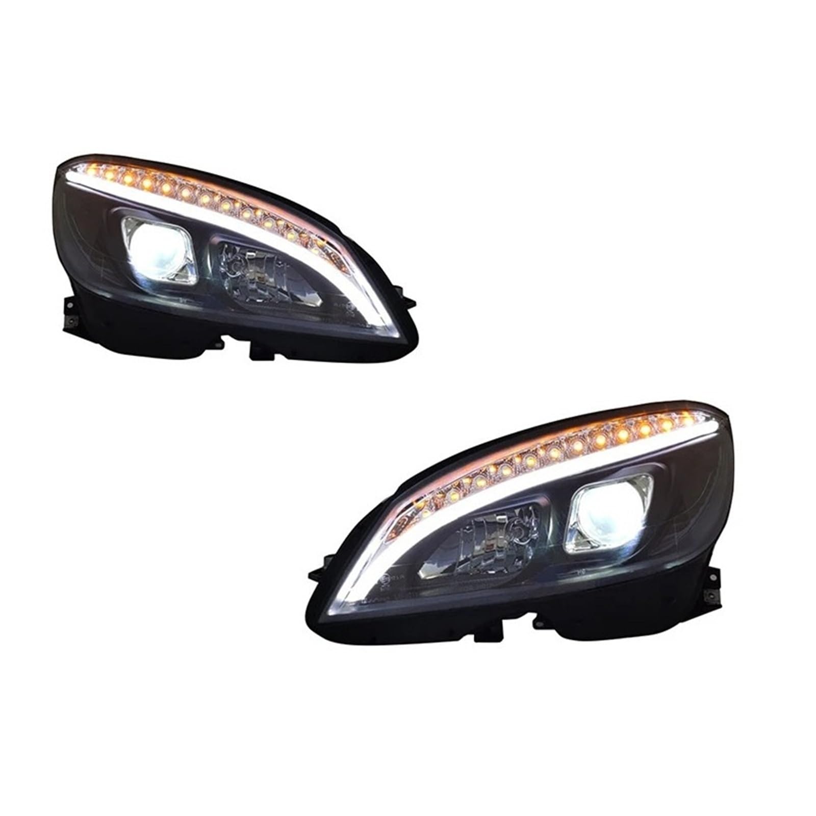 Pasuje do Merc//edes W204 07-11 EMARK Led DRL reflektor samochodowy montaż sygnału akcesoria samochodowe zmodyfikowana lampa reflektory LED(Low led high halogen)