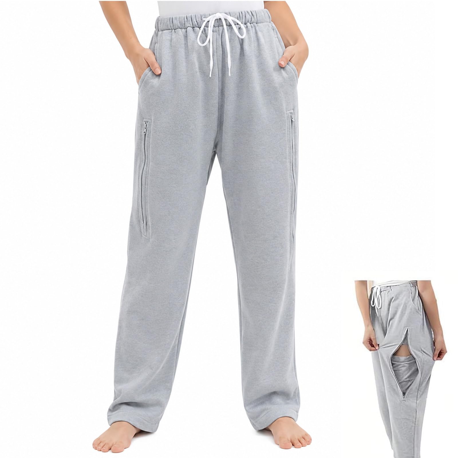 Pantaloni Porta-Sacca per Urina con 2 Tasche con Cerniera, Pantaloni Porta-Catetere per Incontinenza, Pantaloni Porta-Sacca per Urina, per Nefropatia, Nefrostomia