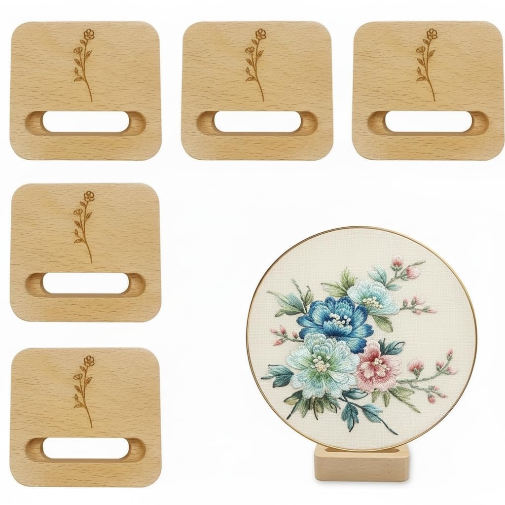 GeryVtee 6 Pcs Small Embroidery Hoop Stand Embroidery Hoop Display Stand Embroidery Frames for Display Embroidery Cross Stitch Hoop Accessories Decor (Rectangle)