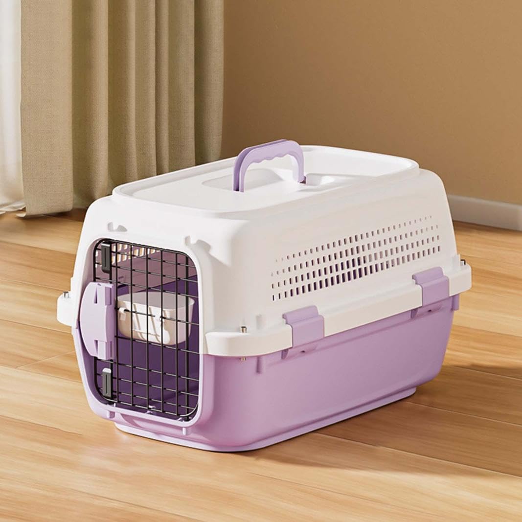 New Cat Travel Carrier, Airline Pet Carrier, Portable Dog Crate, Hard Shell Kennel for Cats & Small Dogs, 360° Ventilation, Car Travel, Outdoor Hiking & Air Car(Size:L13.39x22.84x14.57in,Color:red)
