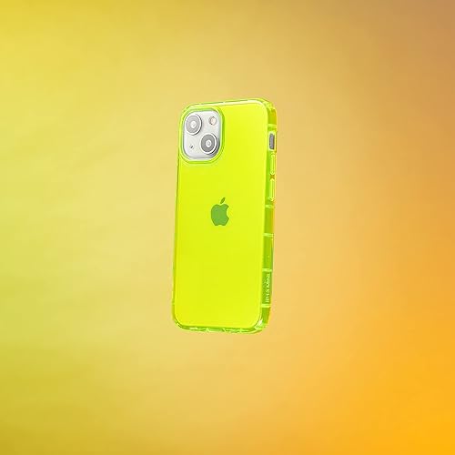 Miniatura 2 de SteepLab Funda con resaltador de neón para iPhone 13 Mini, funda Grippy Jelly con bolsillos protectores de aire (amarillo neón llamativo)