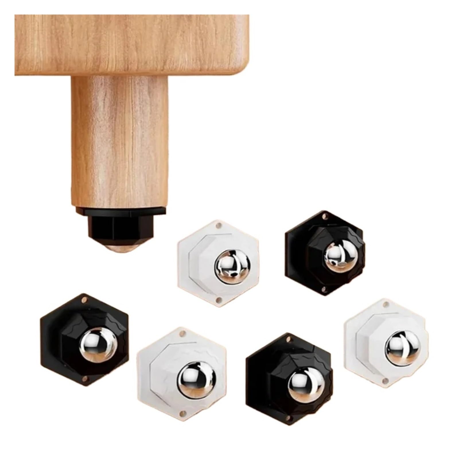 Möbelrollen, selbstklebende, kleine Universalräder(White nylon,4pcs)