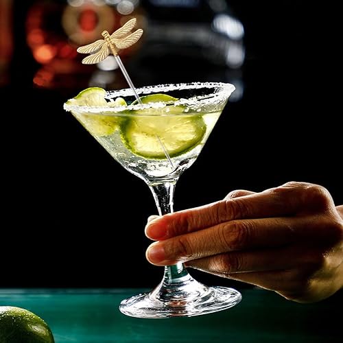 Miniatura 4 de LD-YUNJIA 6 palillos de cóctel de libélula, palillos de frutas de acero inoxidable, palillos de dientes reutilizables para bar, barbacoa, frutas,