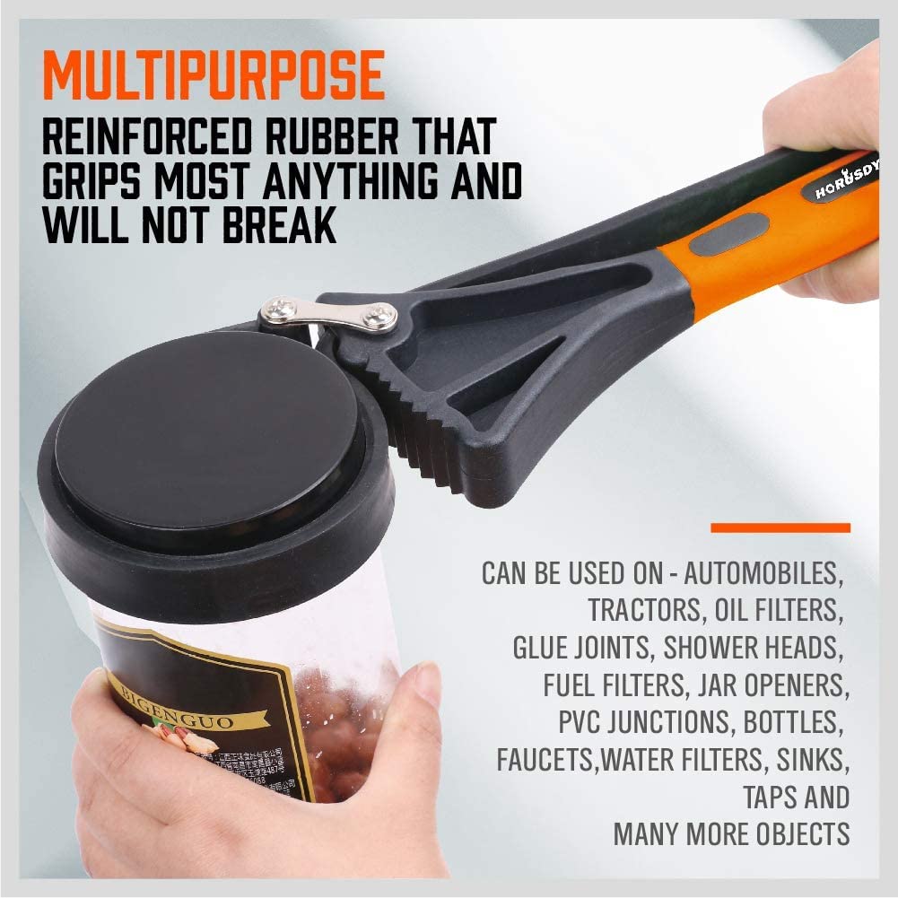 Buy HORUSDY 2piece Oil Filter Wrench Set, 4" and 6" Rubber Strap