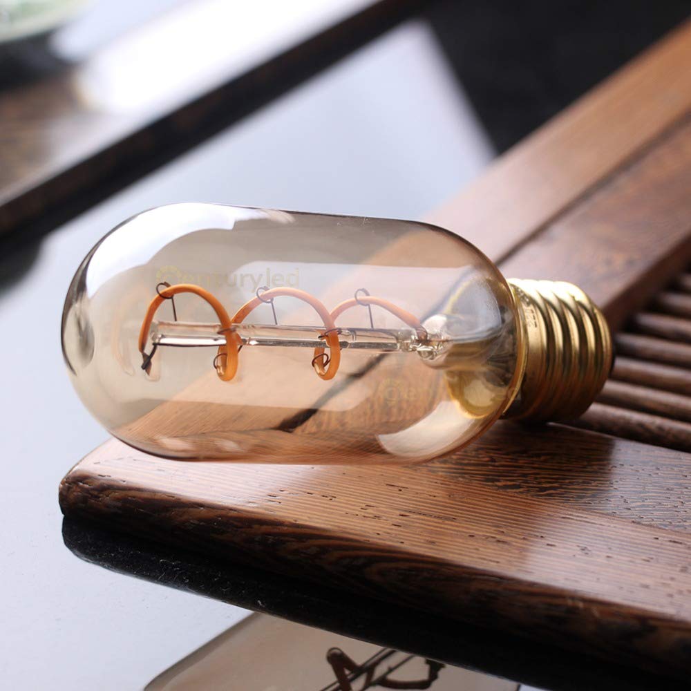 Bombilla LED Edison de filamento T45 2200K Regulable Flexible E27/220V, para el hogar, 4 Unidades