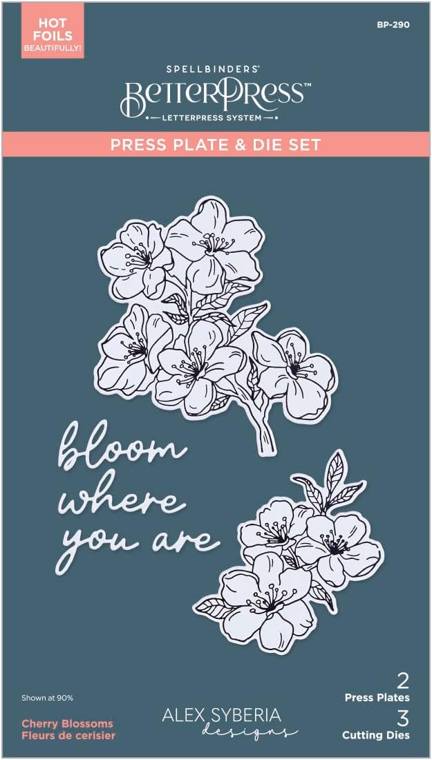 Spellbinders BP-290 Cherry Blossoms BetterPress Plate & Die Set from The Spring in Kyoto Collection by Alex Syberia Designs