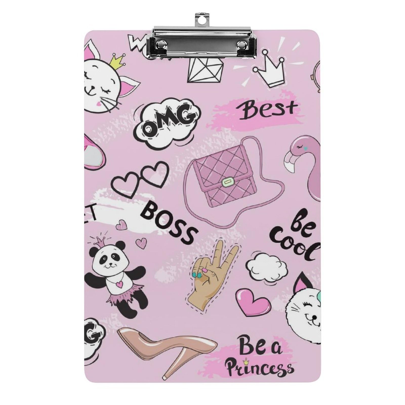 Planchettes à pince porte document A4 rigide dessin panda et chat - 8