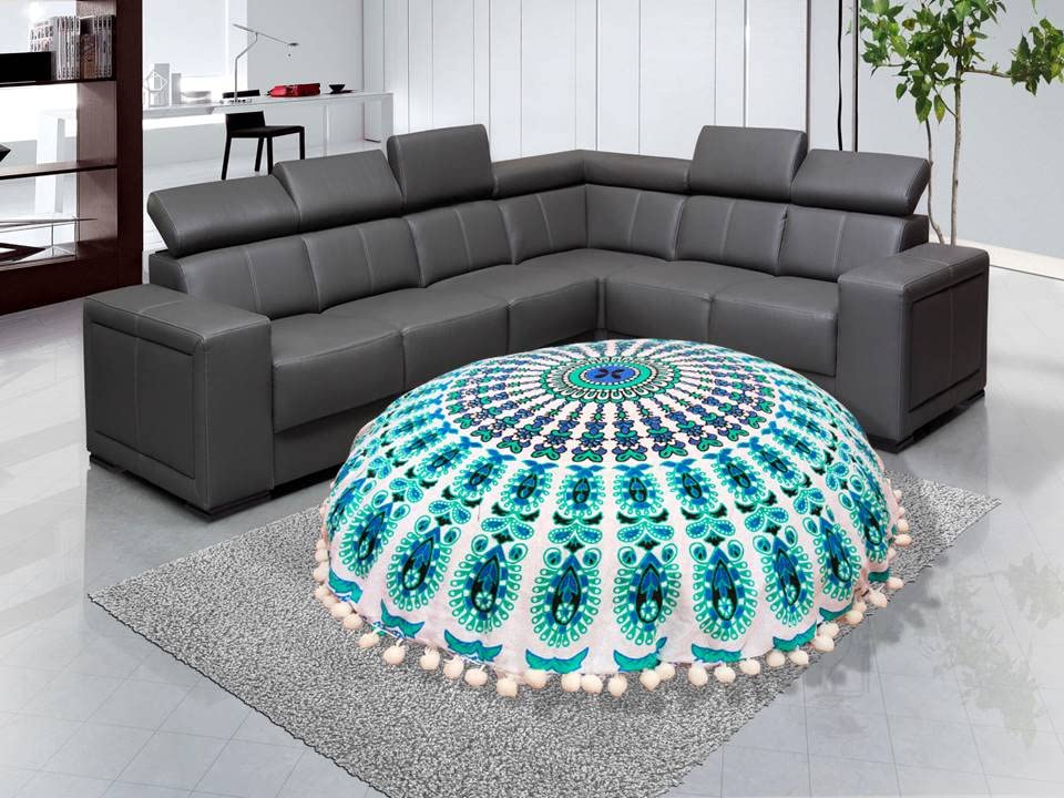 My Dream Carts 22 Inch Floor Pillow Covers Only Cushion Cover Pouf Small Hippie Mandala Round Bohemian Yoga Home Decor Seating Seat Case Throw Boho