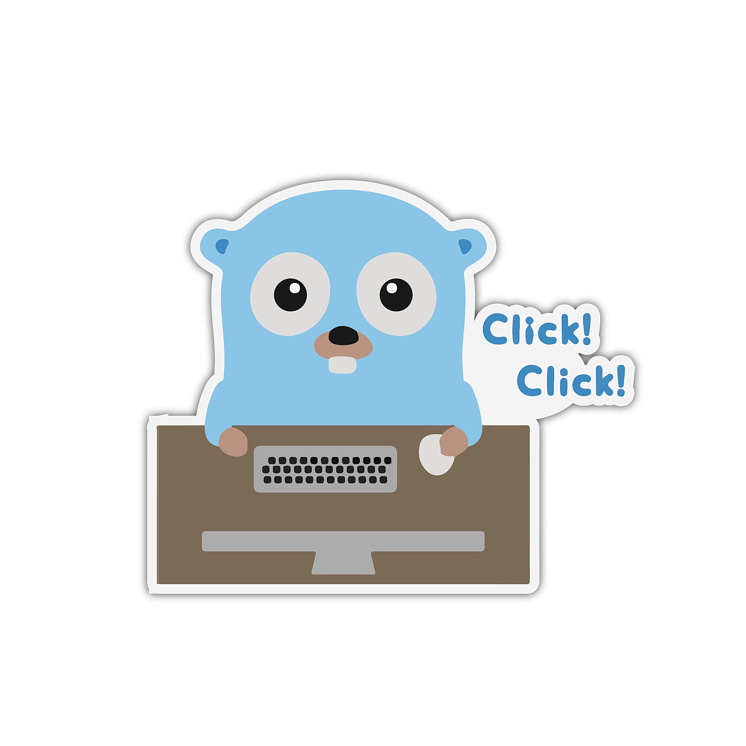 woopme Click Funny Cartoon Laptop Stickers for Girls Boys Developers Programmers Vinyl Printed All Laptops Bottles Cars Bikes Stickers (Multicoloured)