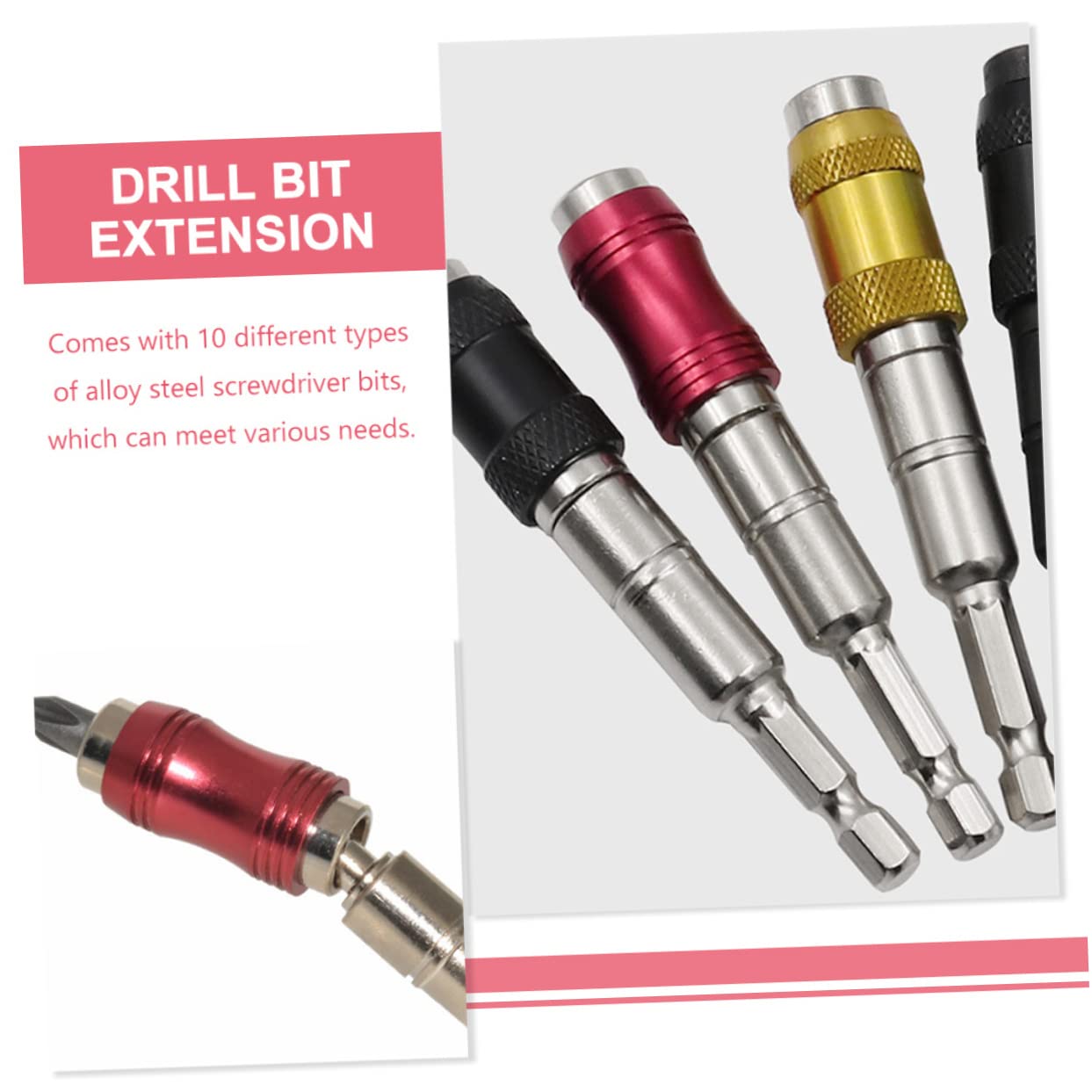 Hemobllo 6stücke Magnetischer Bithalter Mit Flexibler Verlängerung Sechskantschaft Drehbarer Bohrer Für Enge Räume Gerader Oder Schwenkbarer Position Für Akkuschrauber Und