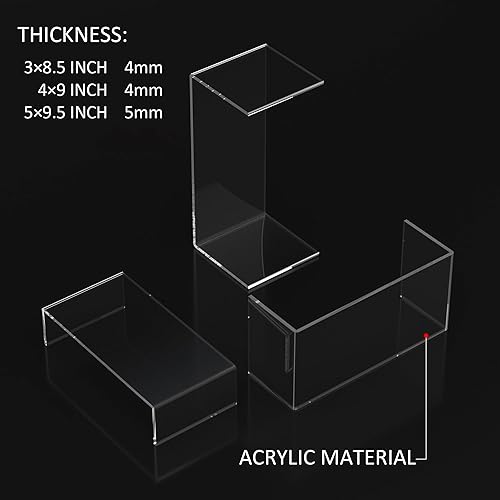 Miniatura 31 de Juego de 3 elevadores cuadrados de acrílico para mesa de postres, estante de exhibición de acrílico transparente para Funko Pop, cupcakes, juguetes