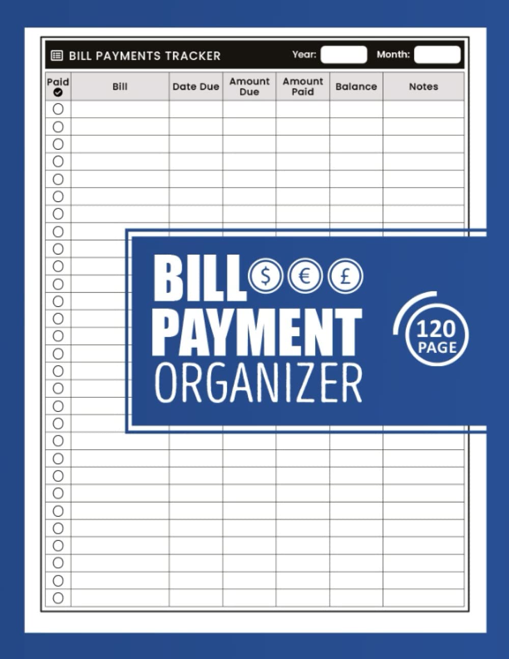 Bill Payment Organizer: Bill and Expense Tracker | Monthly Bill Payment & Organizer | Simple Home Budget Spreadsheet | Monthly Bill Payments Checklist ... Planner | (Vol 12) 120 Pages, Size 8,5x22