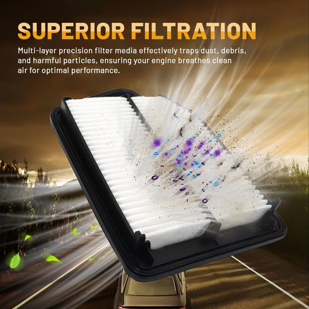 Premium Engine Air Filter for My Car, Automotive Replacement Air Auto Filters for Acura TLX 2015 2016 2017 2018 2019 2020,for Honda Accord 2013 2014 2015 2016 2017 L4 2.4L (3 pce)