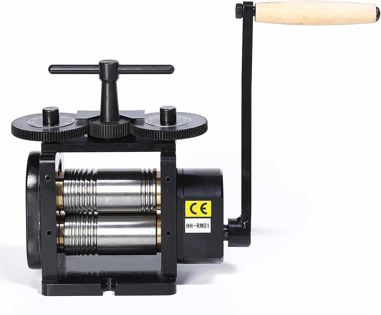 Rolling Mill for Jewelry, 110MM Width, 3-in-1 Manual Roller Mill Machine with Hand Crank, for Metal Stretching, Wire Shaping, Printing Embossing Patterns Textures