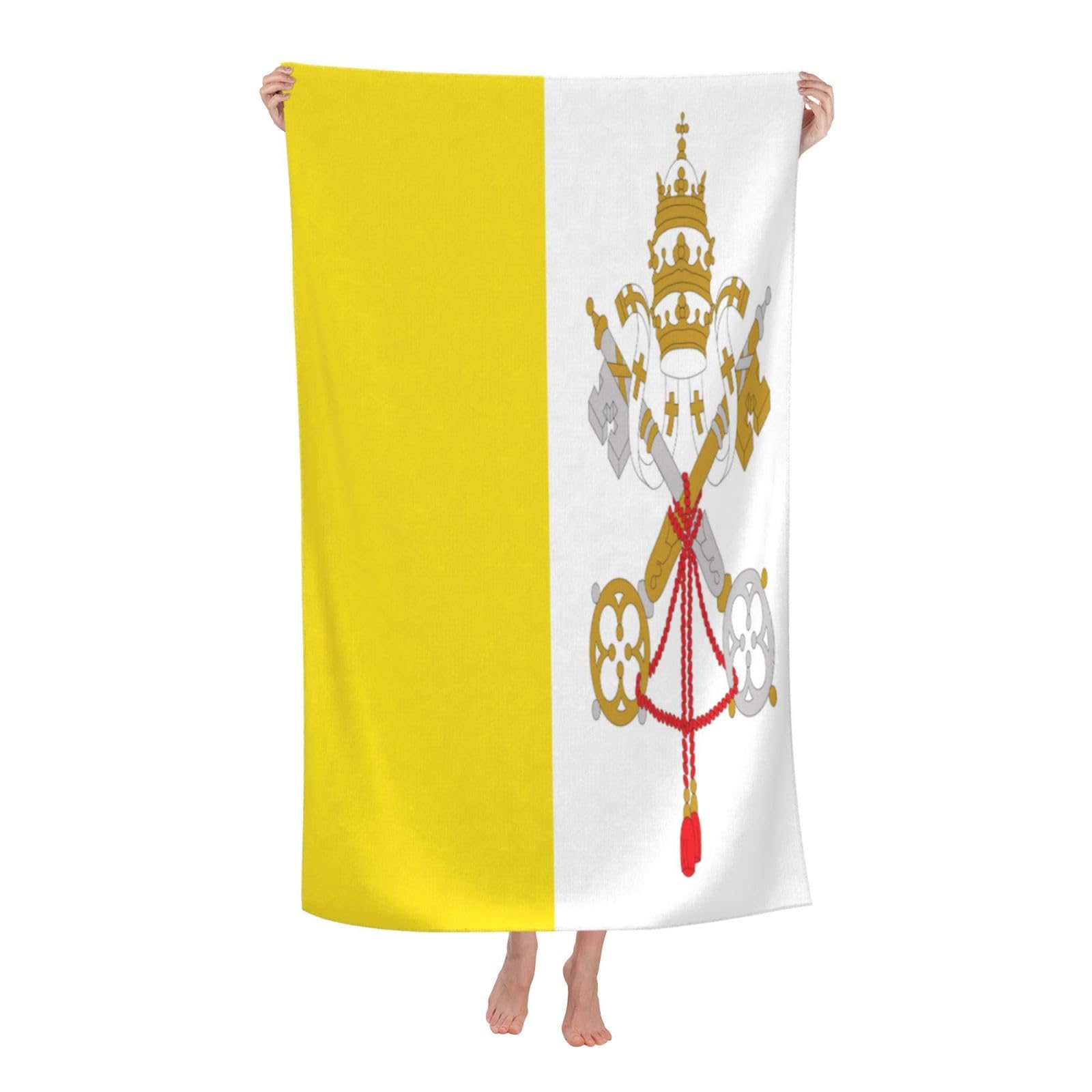 LSRCPD Beach Towels Vatican Flag Camping Gym Travel Yoga For Adults Women 80X130Cm