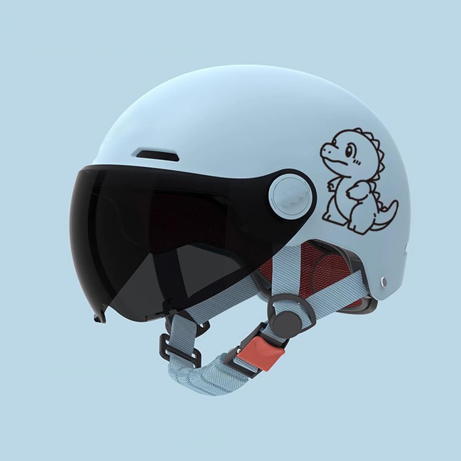 Casco De Motocicleta Vintage para Niños, Abierto, con Visera, para Niños Y Niñas Homologado ECE H,48-52cm