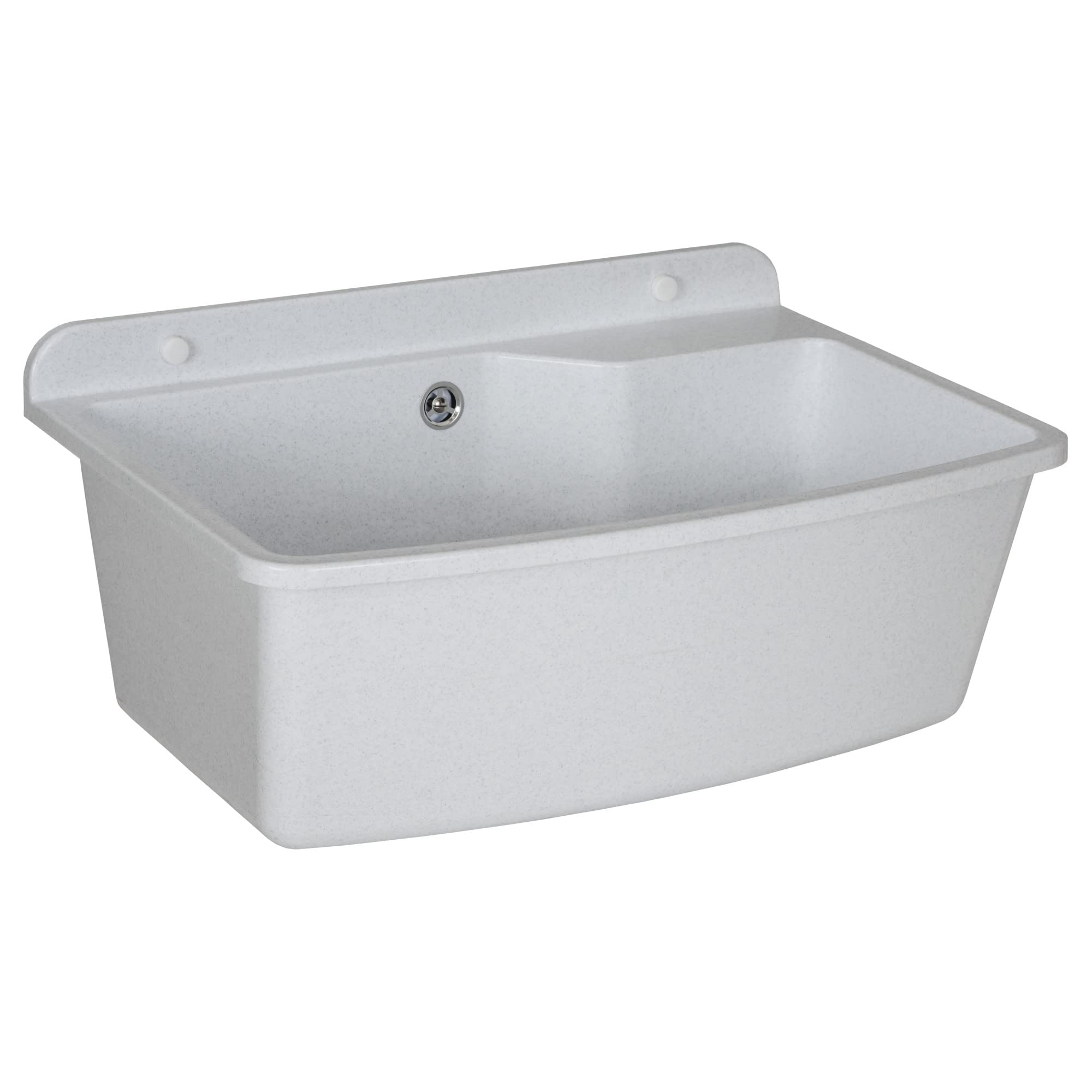 Lavabo con sifón de plástico blanco granito, 61 cm de longitud, instalación de agua, para cocina, baño, resistente