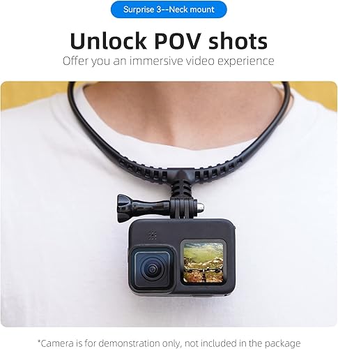 Miniatura 5 de Kit de accesorios para cámara de acción con funda impermeable para GoPro, soporte para cuello, selfie stick, soporte para bicicleta. Compatible con