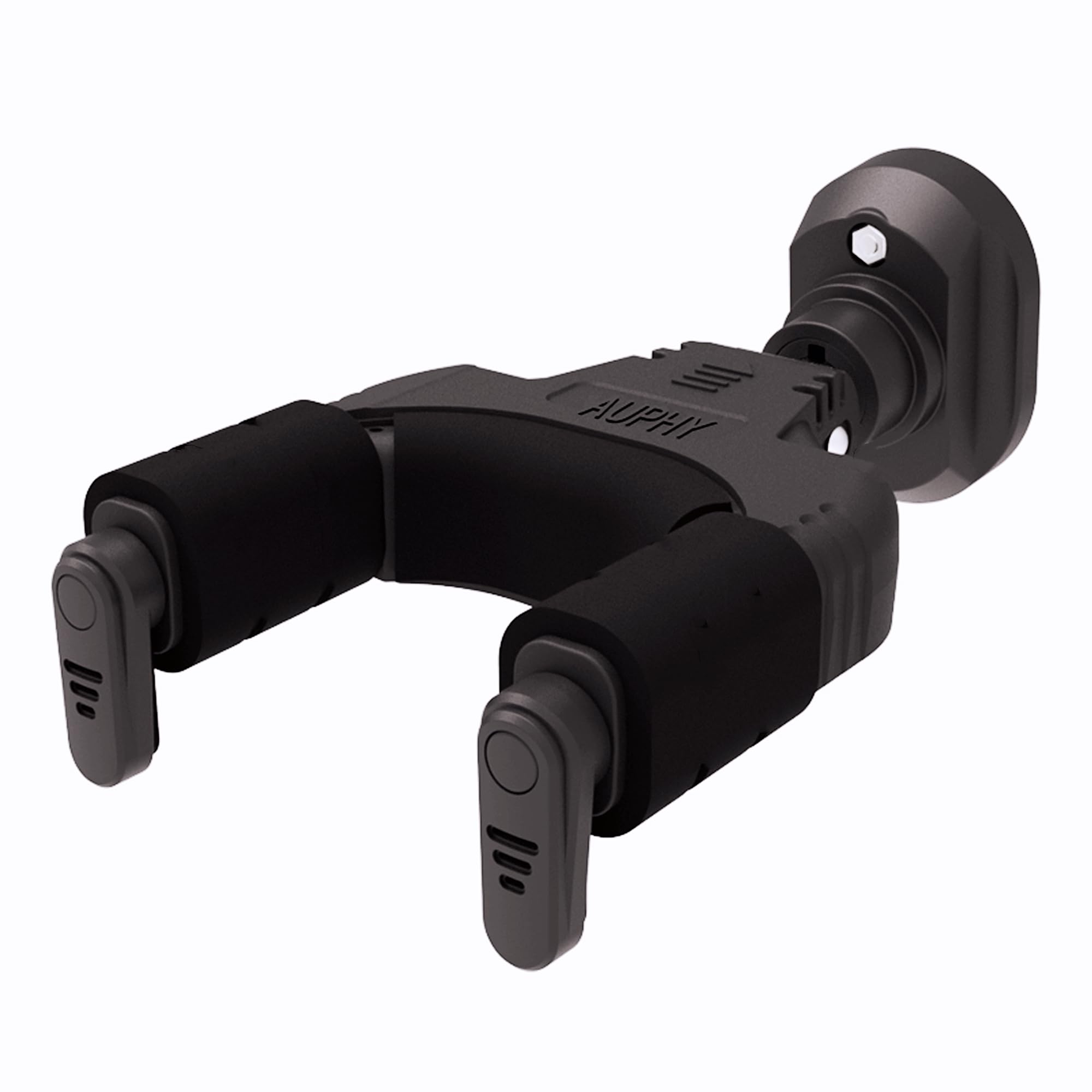 AUPHY AH85 Guitar Wall Mount with Auto-Lock & Auto-Rotate Mechanism | 10KG+ Heavy Duty | Universal Hanger for All Headstock/Neck Widths, Classical/Acoustic/Electric Guitars/Bass etc,Nylon Base Black