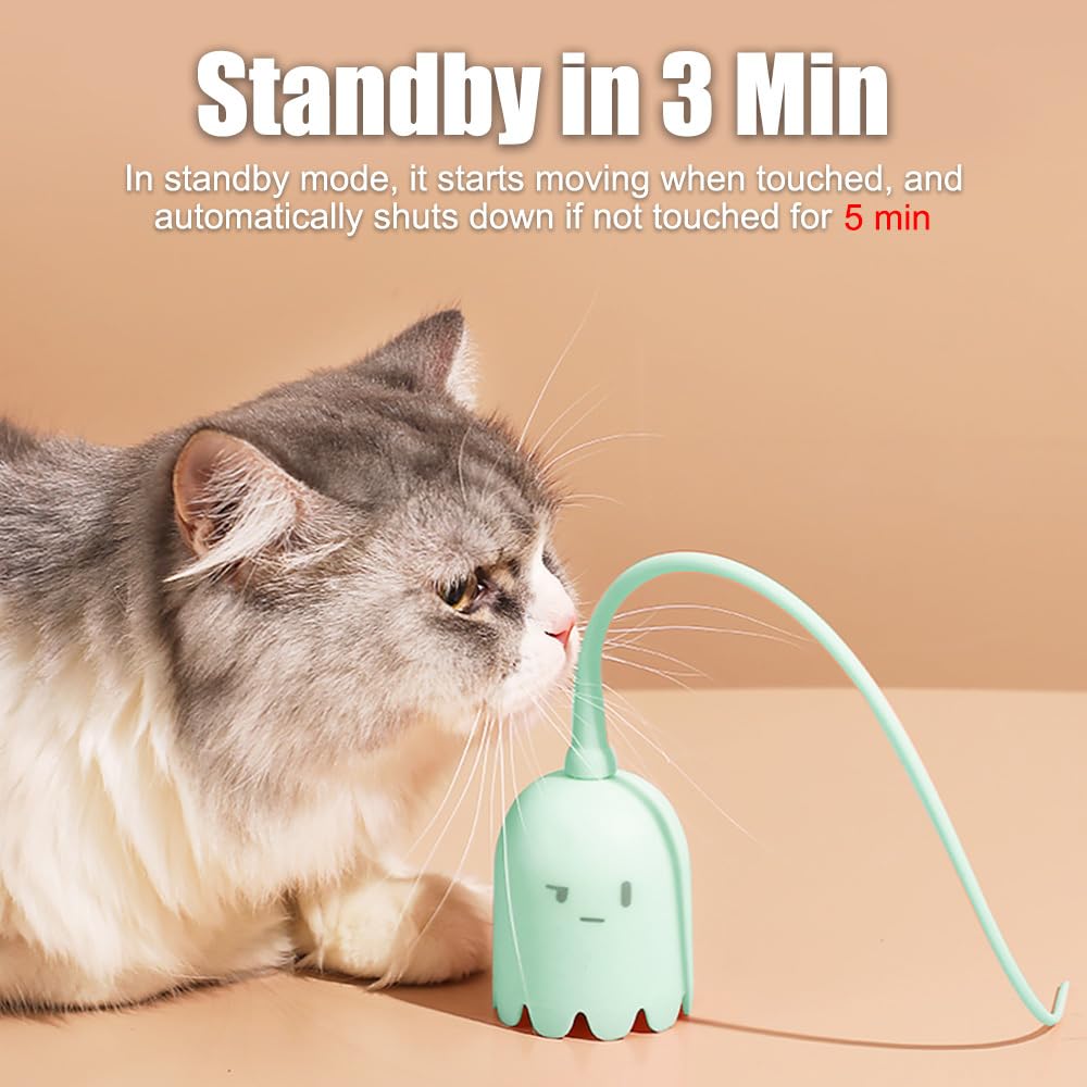 DONGKER Baguette pour chat - Queue automatique en silicone - Jouet rechargeable pour chat d'intérieur - Soulage le stress