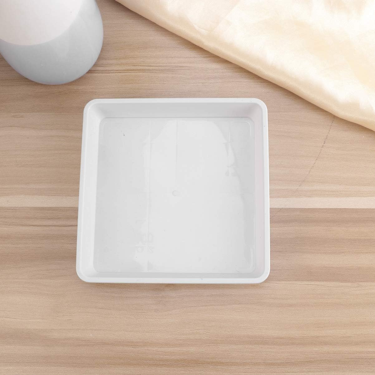 Jewelry Tray Plant Saucer 10 Packs 7 Inches Heavy Duty Sturdy Plastic Drip Trays Square Plant Saucer for Indoor Outdoor Garden Makeup Pallet