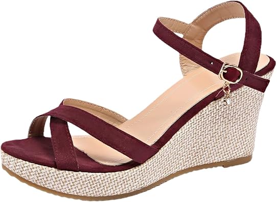 Womens Espadrille Platform Sandals Casual Ankle Strap Wedge Heel Sandals Crisscross Lace Up Sandal 2026 Summer Beach Shoes