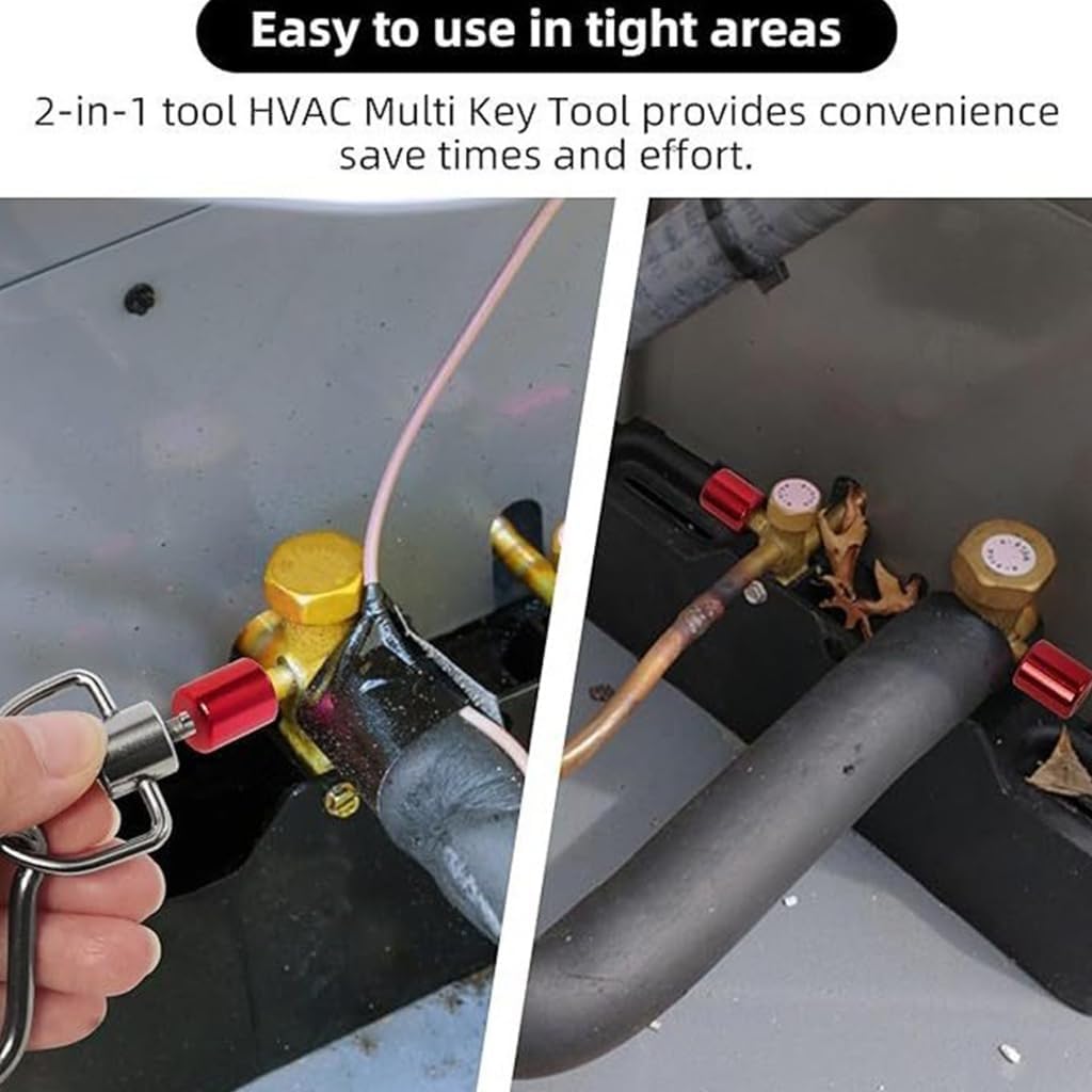 2 Piece Compacts Refrigerants Service for HVAC 410A R22 Systems Installation Cap Locking Tool Multipurpose