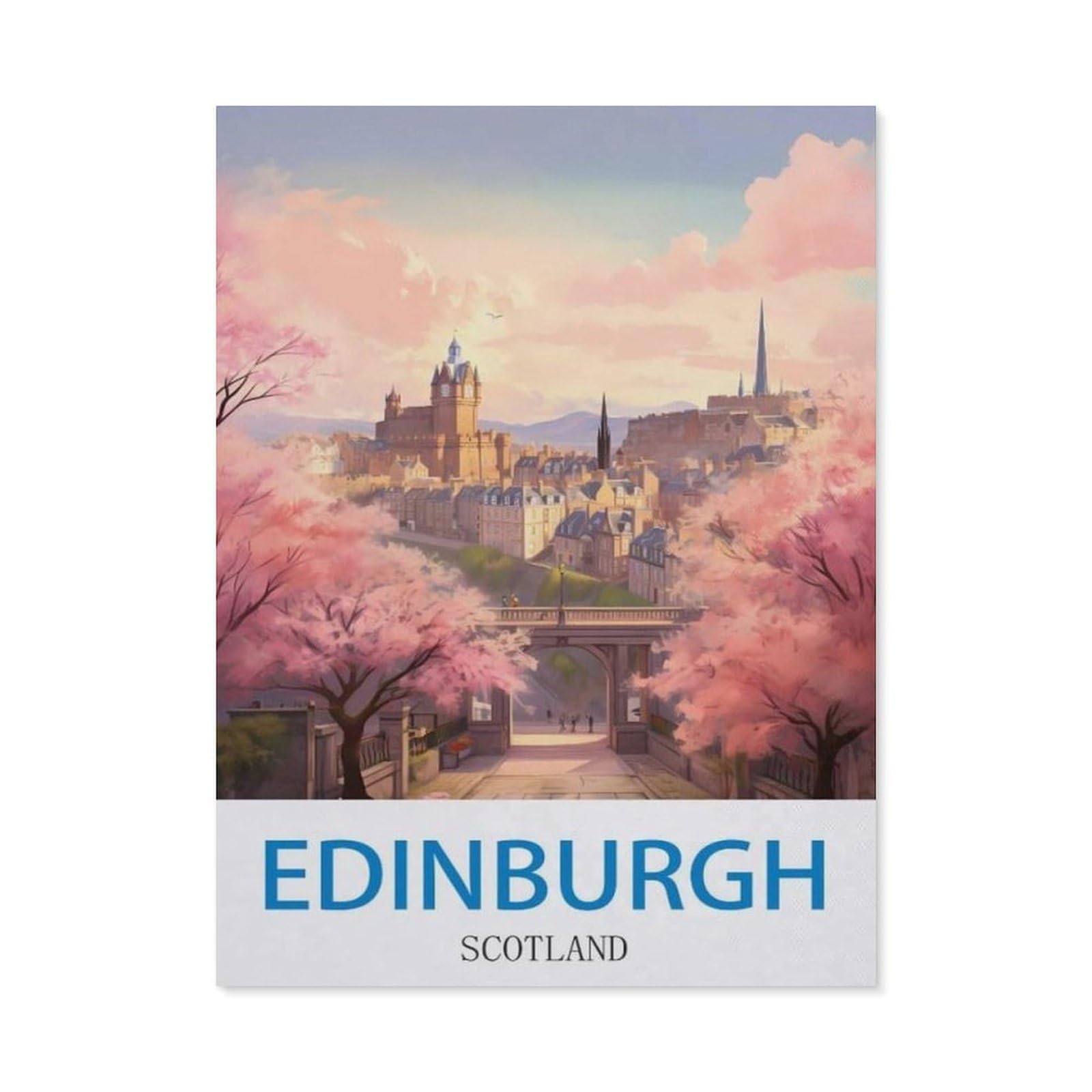BEAYODKP 5D Diamond Painting Set for Adults and Children，Edinburgh Scotland，DIY Diamond Crystal Rhinestone Embroidery Painting（40 x 50 cm/15.74 x 19.68 inches）-CO78
