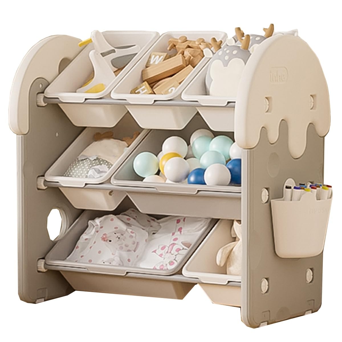 GIZNXBA Organizador Infantil Niña Y Niños, Estantería De Juguetes Infantil con Cubos Estanterias Almacenaje De Juguetes Multifuncional para Sala De Estar, Dormitorio (Size : A1)