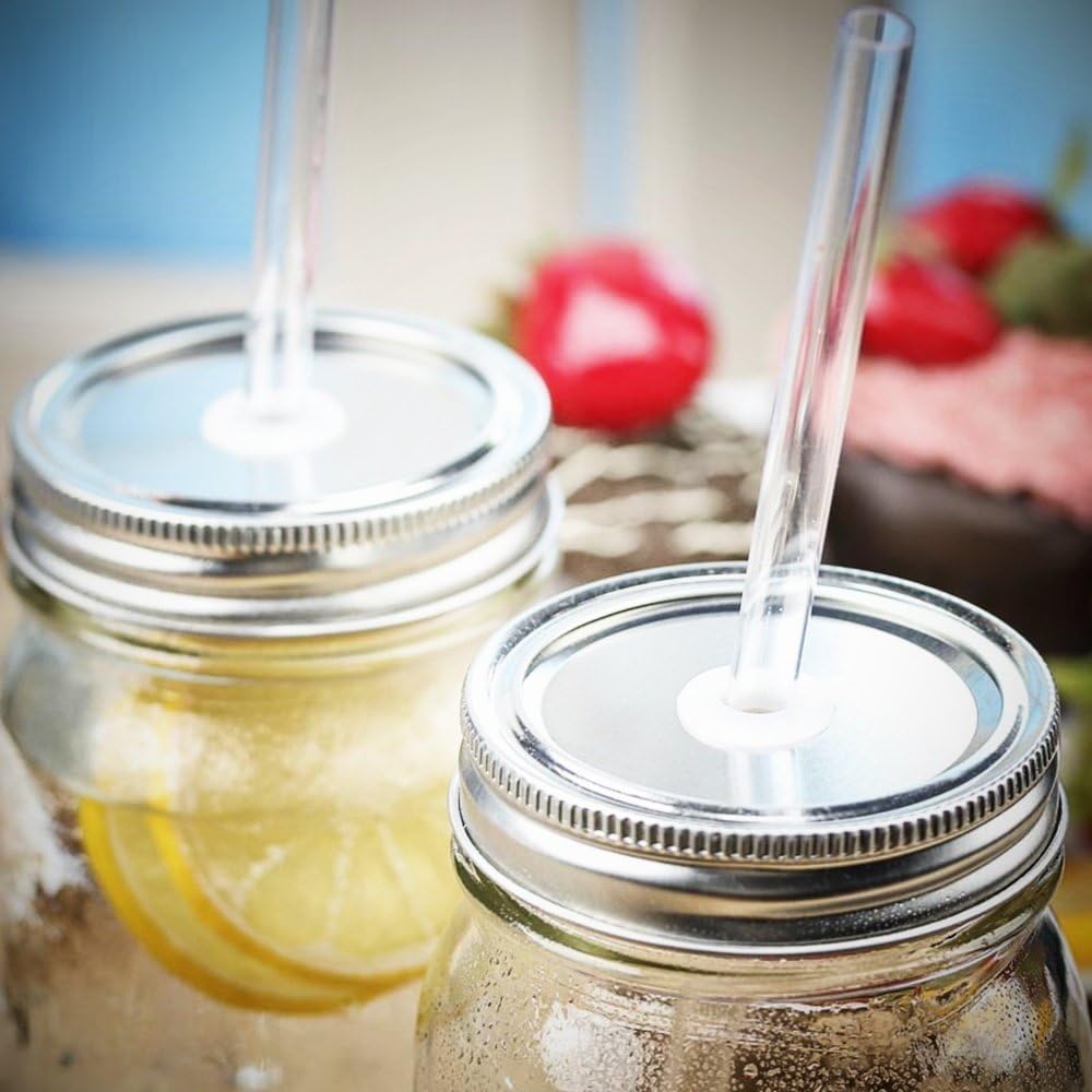 Hiware Glass Smoothie Straws 1/2" Extra Wide X 10" Long - Reusable Drinking Straws With Cleaning Brush for Thick Smoothies, Bubble Tea and Milkshakes