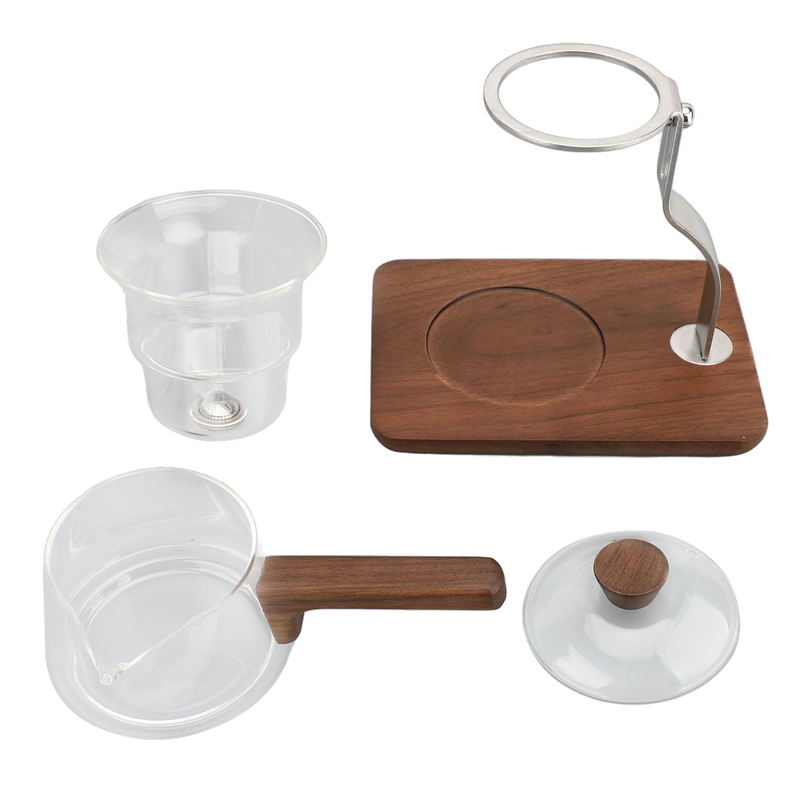 Glas-Teekanne mit Großem Fassungsvermögen, Handgefertigtes Schnellbrüh-Teekannen-Set für Büropausen, Glas-Teeservice aus Edelstahl, 350 Ml