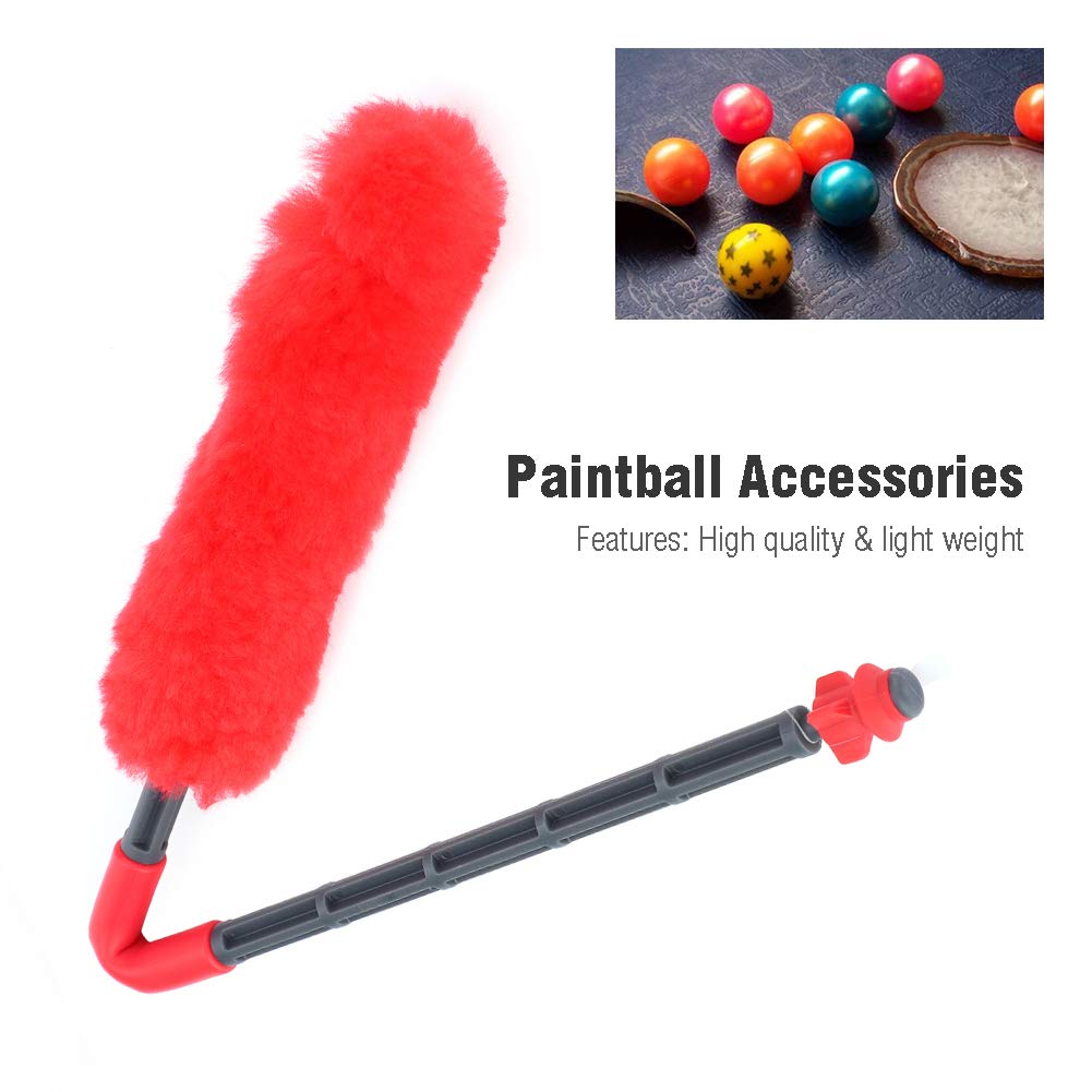 Tbest Paintball-Lauftupfer, Paintball-Reinigungswerkzeug, Rakel mit Weicher Gummispitze und Saugfähiger Wolle für Schnelle Laufreinigung