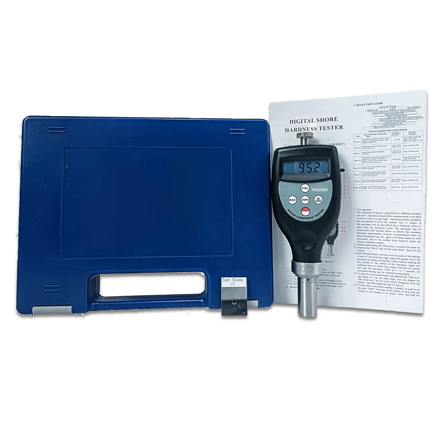 Durómetro Digital de Caucho para Uso en Exteriores | Durómetro Shore digital, pantalla 0~100HA, lecturas estables, para elastómeros, PVC, resina