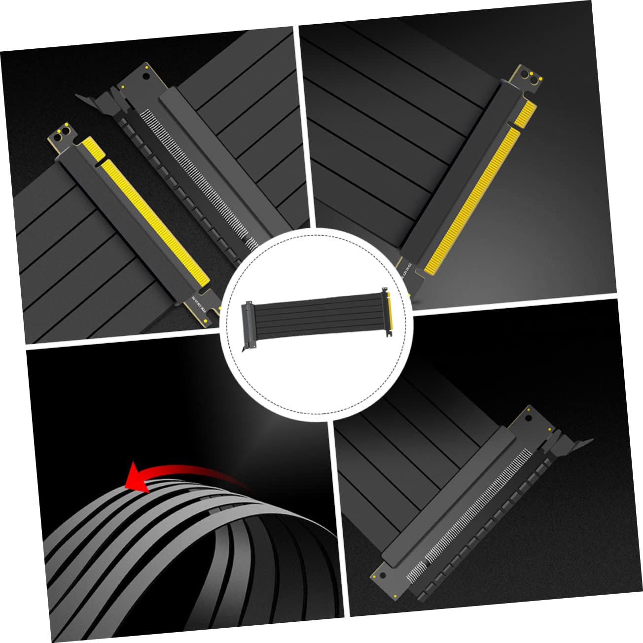 Lurrose 180grado Cavo Riser Pcie Gradi Cavo di Estensione Gpu Pci Express Nastro Pci-e Express per Computer Resistente e Stabile