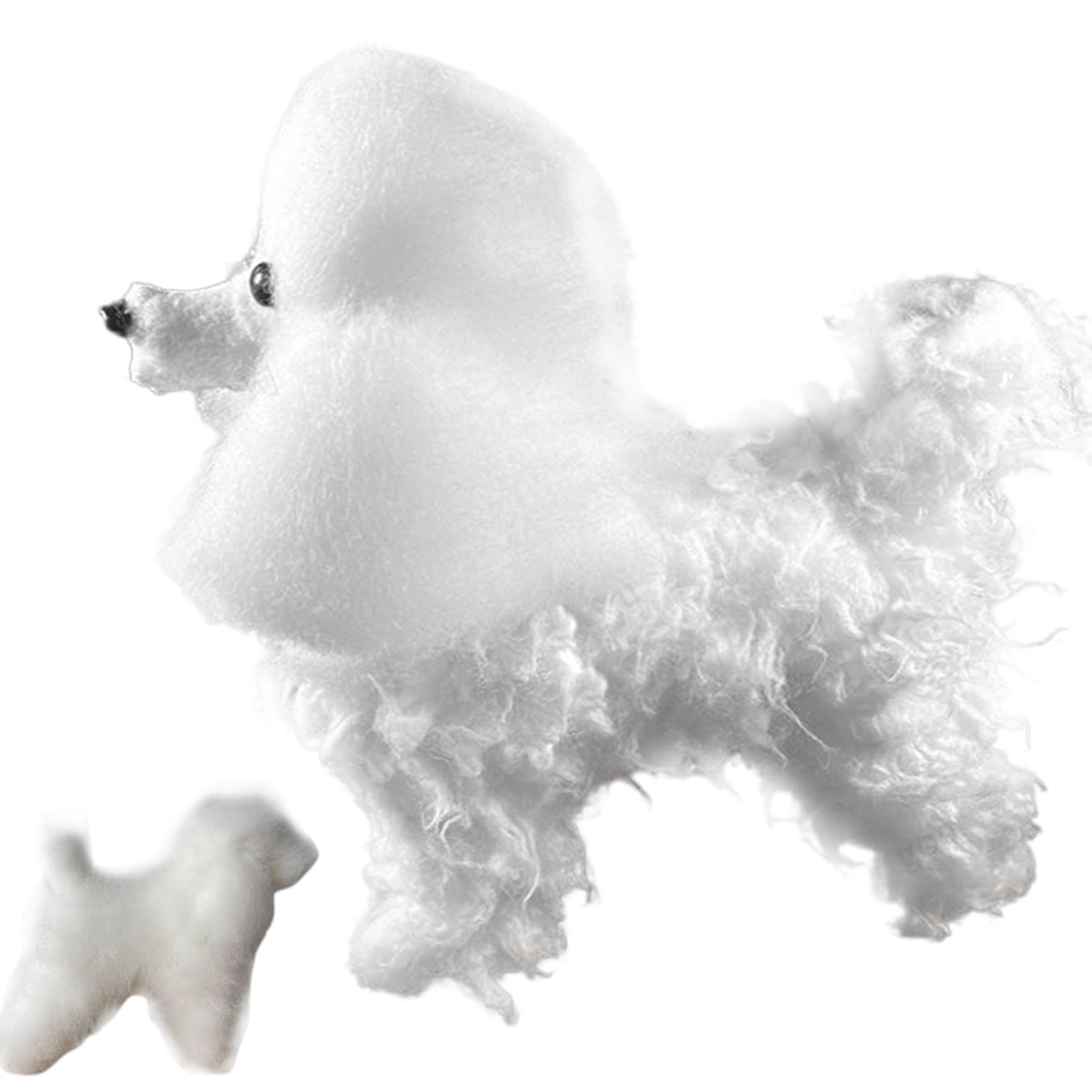 Hperu Dog Mannequin, Dog Hair,Dog Wig For Wrapping Grooming Practice Soft Thickened Dog Hair Emulational Small Animal Grooming Kit Supplies, No Model(Poodle)