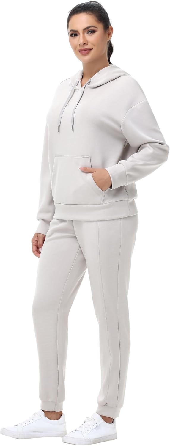 Blaosn Workout 2 Piece Sweatsuits Sets for Women Oversized Hoodie Sweatshirts Jogger Pants Matching Outfits Lounge Clothes - Image 2
