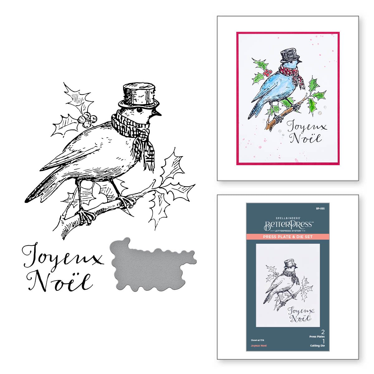 Spellbinders Joyeux Noel Pressa Piastra & Fustelle Set da The BetterPress Christmas Collection