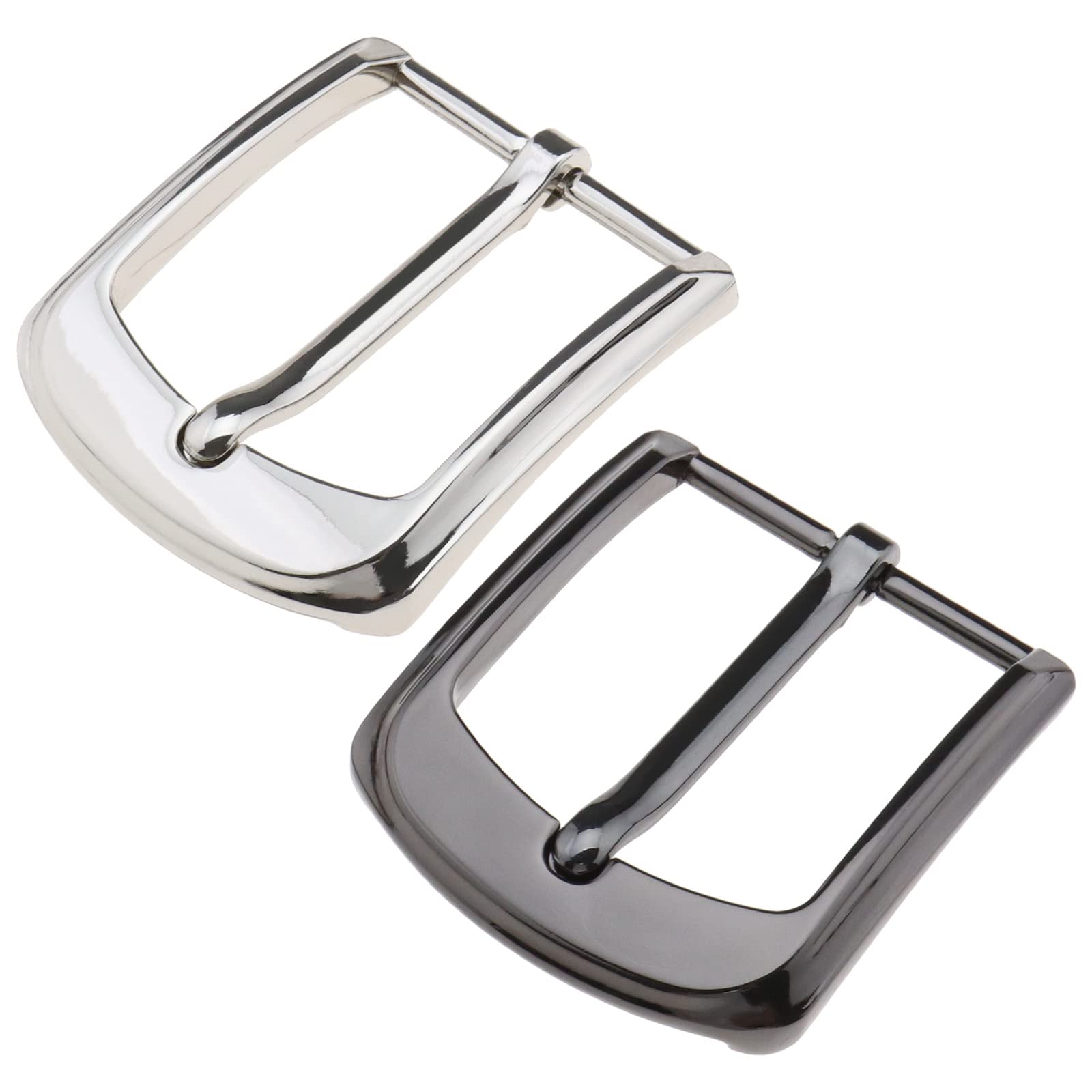 Ecsing Multicolour 2Pcs Single Prong Square Belt Buckle Square Metal Buckle Belt Clasp Belt Fastener For 40Mm Width Coats School Bag Belt Replacement Accessories