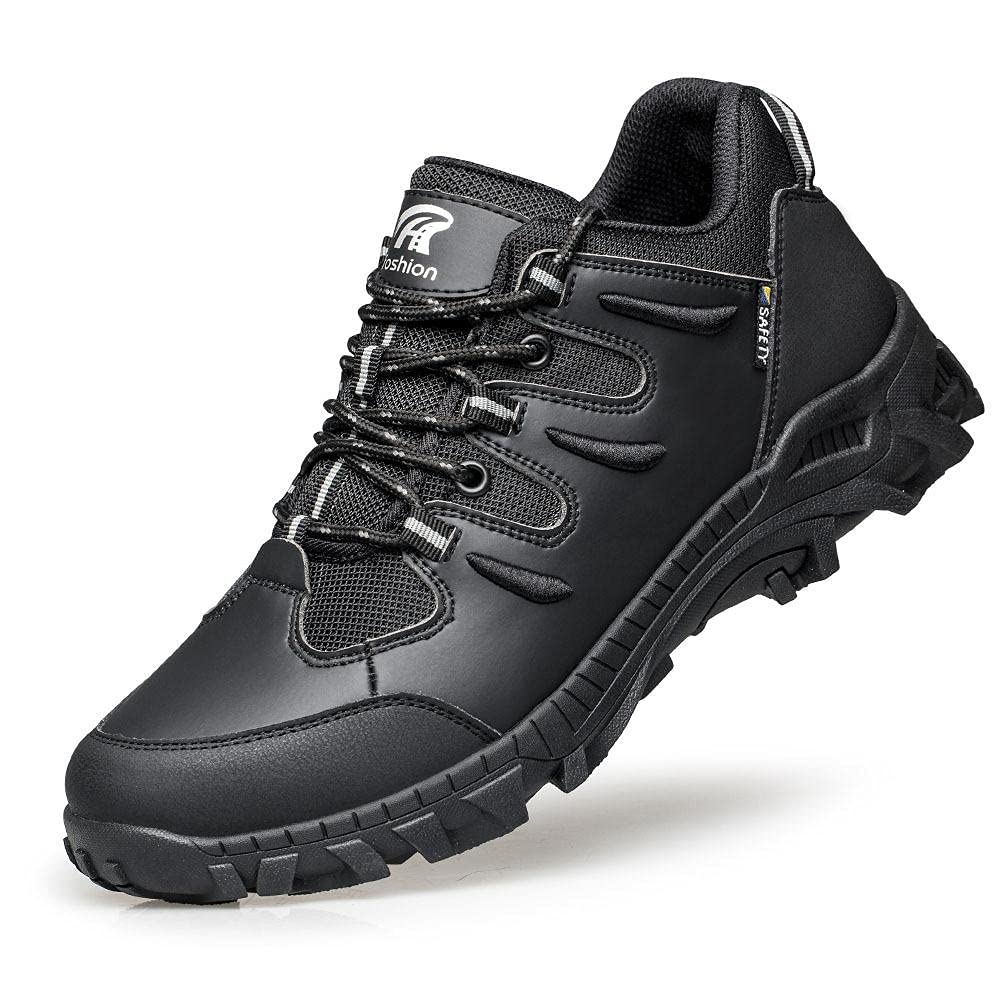 PDBQWaterproof Non-Slip Steel-Toed Shoes, Men Work Safety Outdoor Protective Shoes, Industrial and Construction Work Shoes
