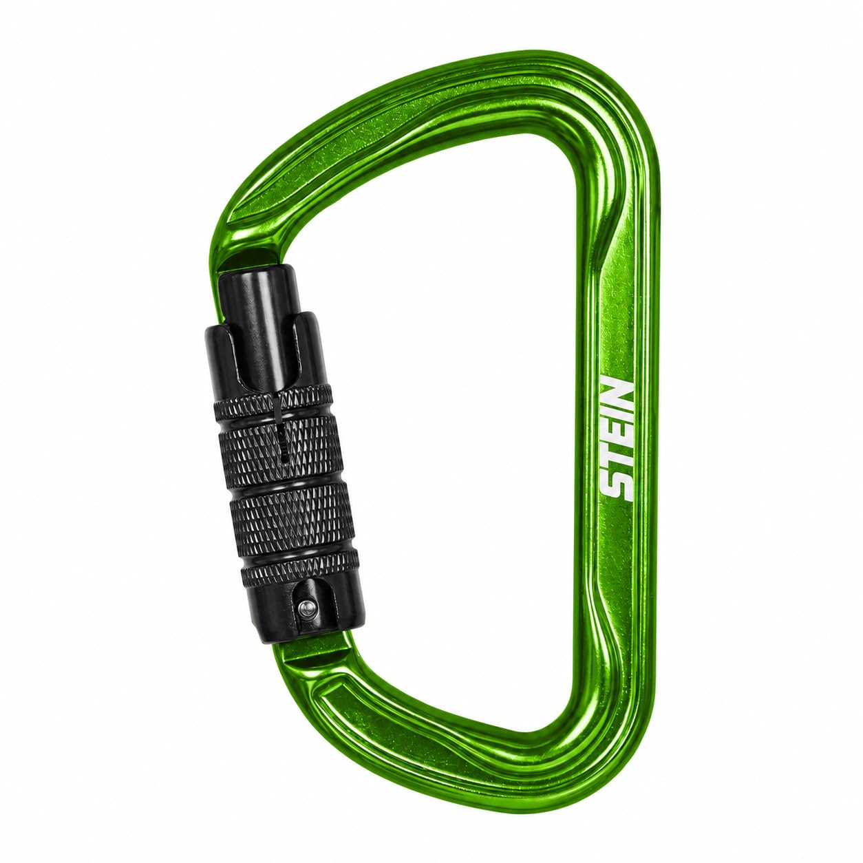 D Shape Aluminium Carabiner 30kN – SECURA Triple Action Lock Green Climbing Karabiner 7075 Aluminium – STEIN