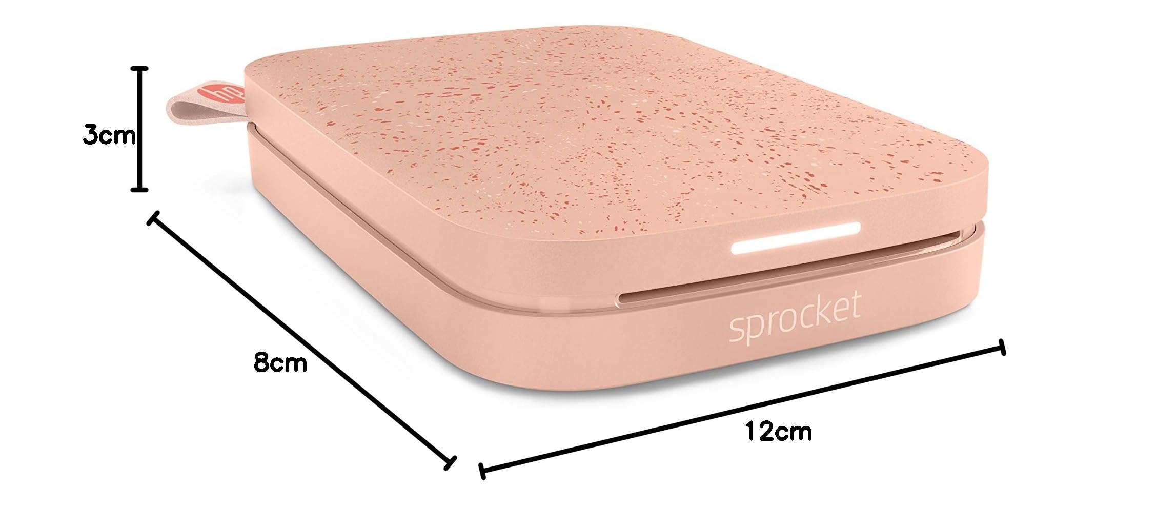 HP Sprocket 200 - Impresora fotográfica portátil (tecnología de impresión Zink, Bluetooth, fotos 5 x 7.6 cm), blush